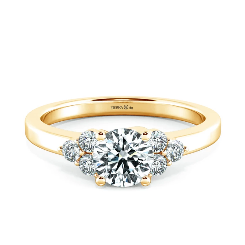 Nhẫn đính hôn Threestone with cluster NCH3102 1